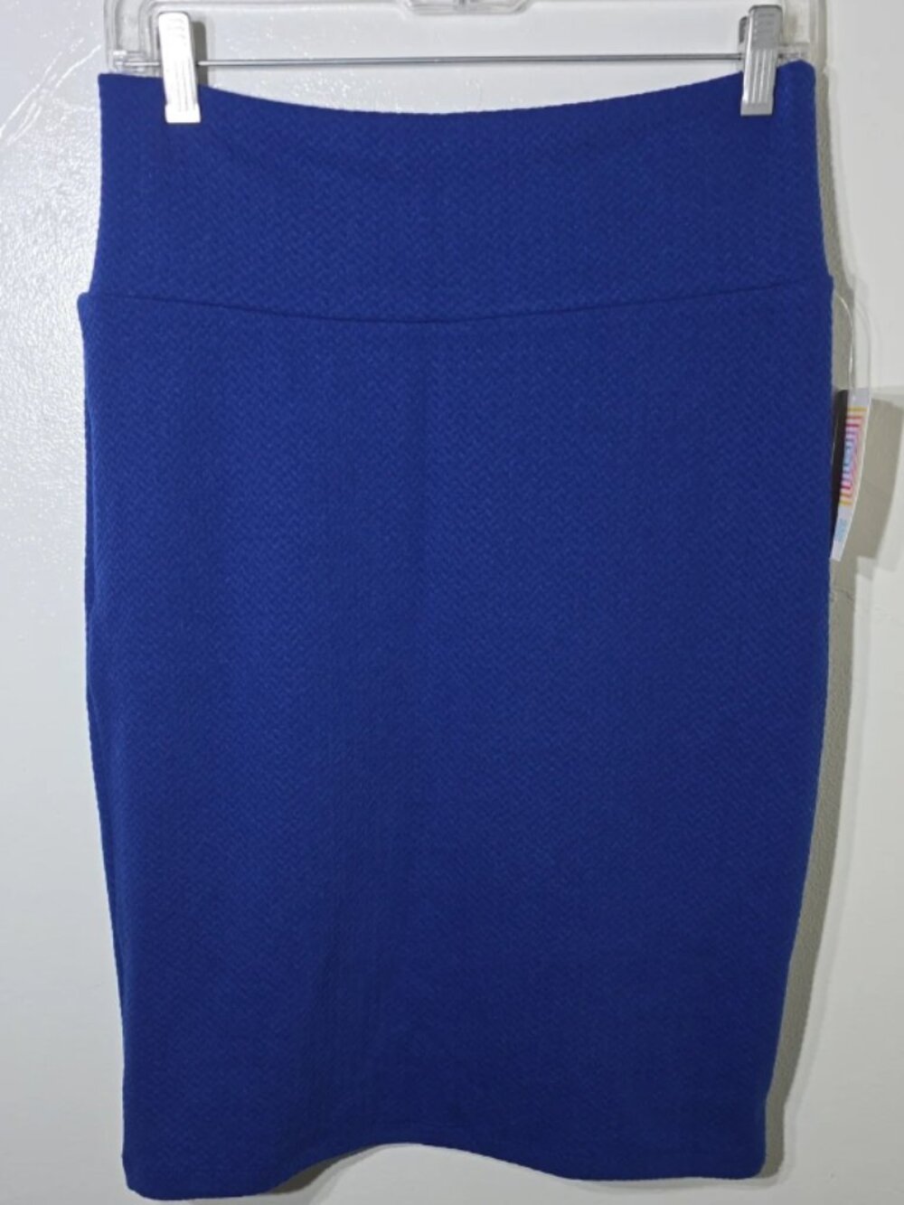LuLaRoe Cassie Cobalt Blue Textured Pencil Skirt Size M